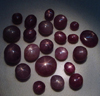 22 pcs - 100 Percent Natural - Star RUBY - Gorgeous Dark Red Colour Mix Shape Cabochon Every Pcs Have 6 star Line size 5 - 11x12 mm